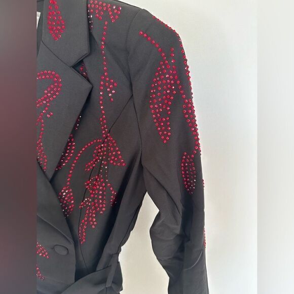 Red rhinestone pants suits - Picture 4 of 11